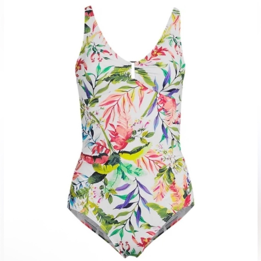 Lands' End Vibrant Floral Women's One Piece Swimsuit NWT
